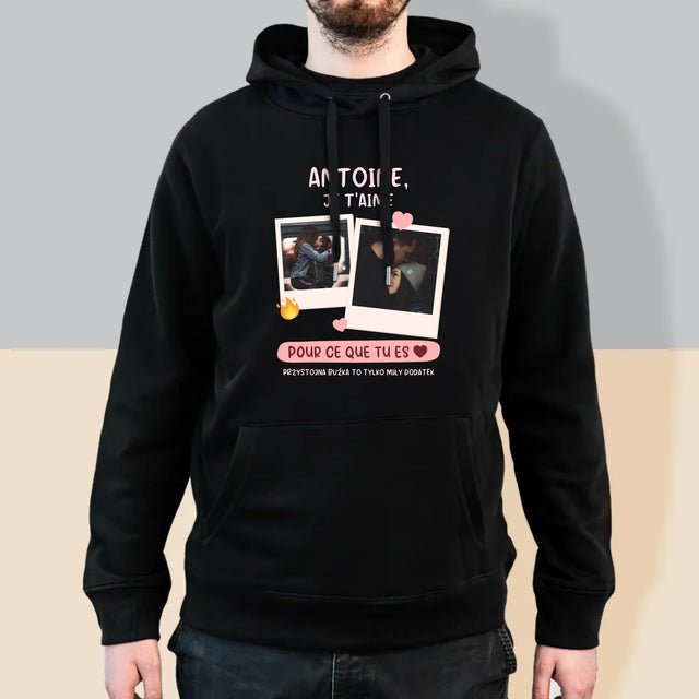 Le Collage Photo: Je T'Aime Pour Ce Que Tu Es - Sweat À Capuche Pour Hommes
