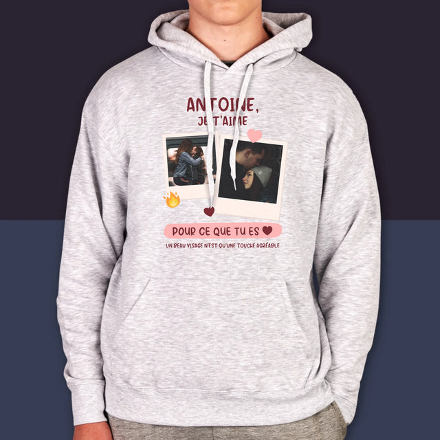 Le Collage Photo: Je T'Aime Pour Ce Que Tu Es - Sweat À Capuche Pour Hommes