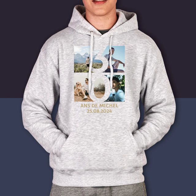 Le Collage Photo: 30 Ans Chiffre Photos - Sweat À Capuche Pour Hommes