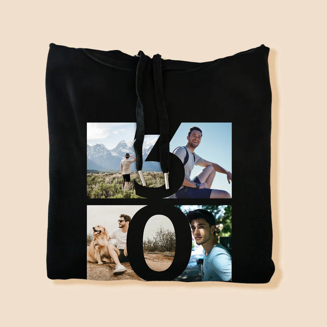 Le Collage Photo: 30 Ans Chiffre Photos - Sweat À Capuche Pour Hommes