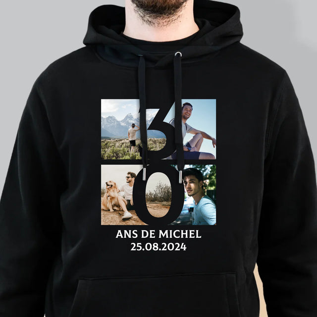 Le Collage Photo: 30 Ans Chiffre Photos - Sweat À Capuche Pour Hommes