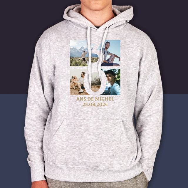 Le Collage Photo: 30 Ans Chiffre Photos - Sweat À Capuche Pour Hommes