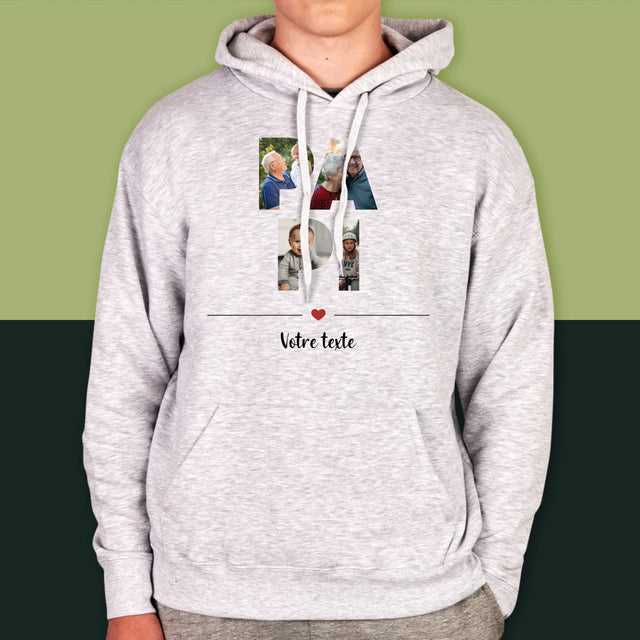 Collage Photo De Lettre: Le Grand-Père De Tes Photos - Sweat À Capuche Pour Hommes