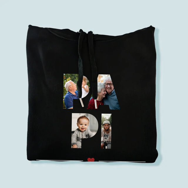 Collage Photo De Lettre: Le Grand-Père De Tes Photos - Sweat À Capuche Pour Hommes
