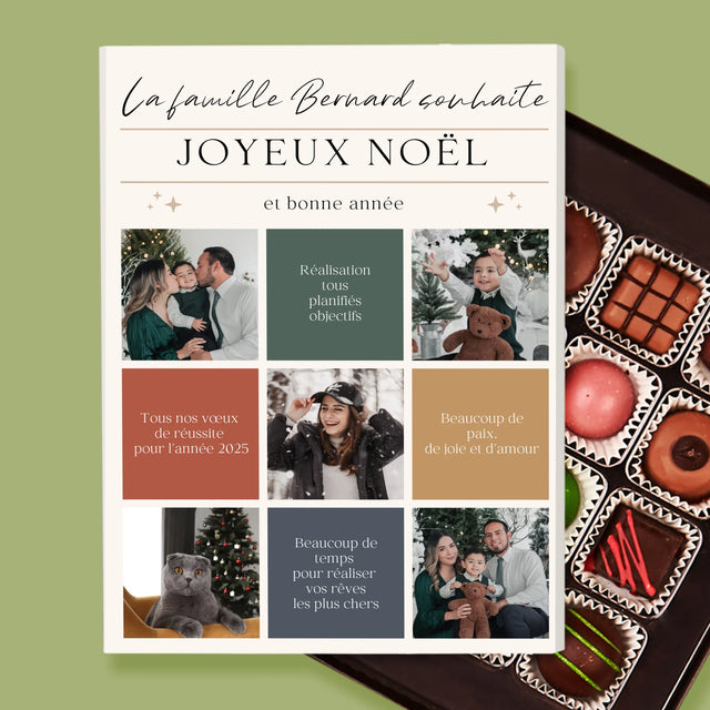 Le Collage Photo: Joyeux Noël, Souhaits - Pralines