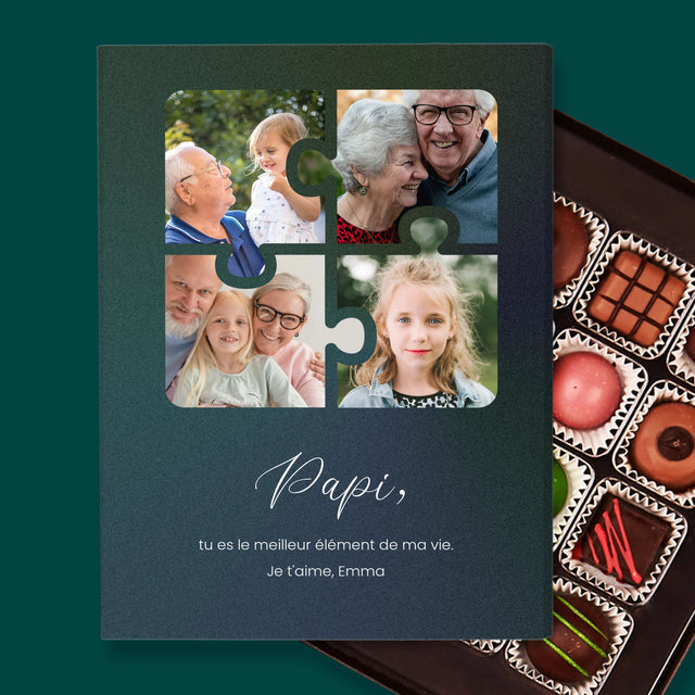 Le Collage Photo: Casse-Tête, Un Cœur Pour Grand-Papa - Pralines