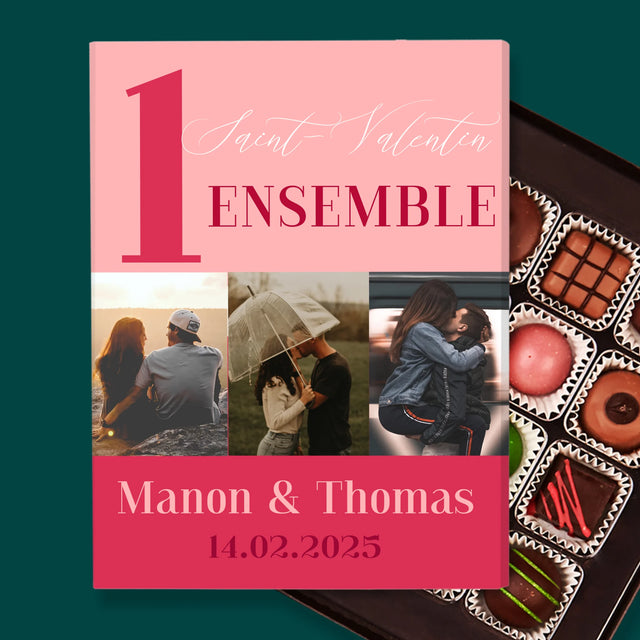 Le Collage Photo: Première Saint-Valentin Ensemble - Pralines