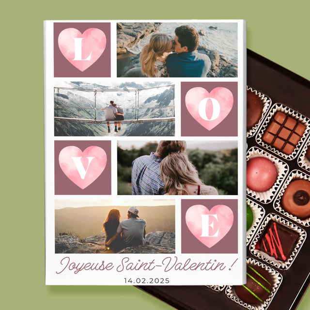 Le Collage Photo: Cœurs Amour - Pralines