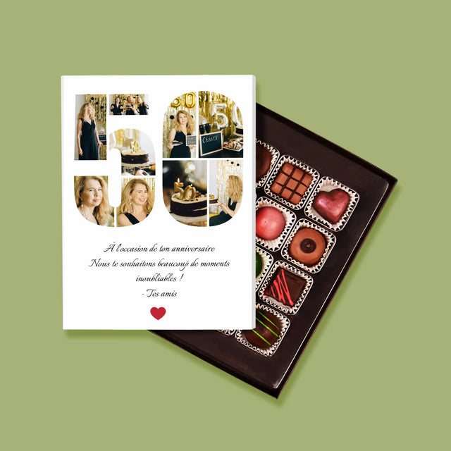 Forme Des Photos: 50 Anniversaire Vœux - Pralines