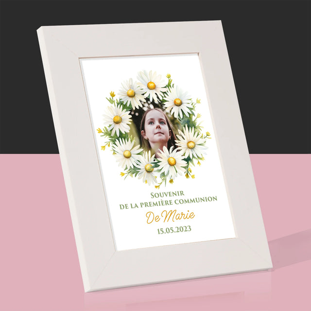 Photo et signature : Marguerites souvenirs de la Sainte Communion - Cadre photo | FR