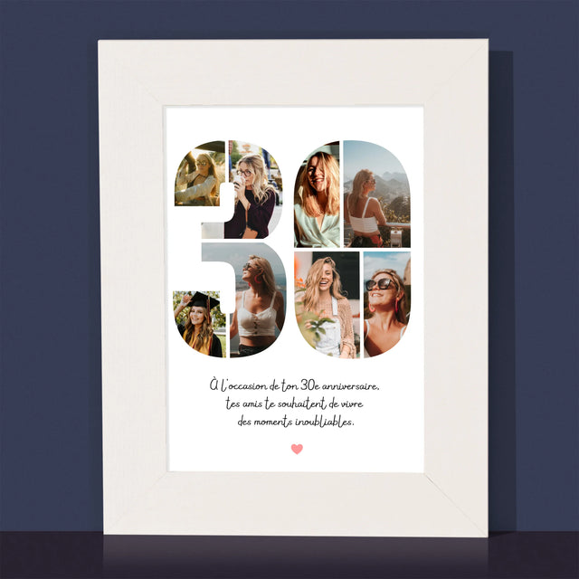 Collage photo : Vœux pour un 30e anniversaire - Cadre photo | FR