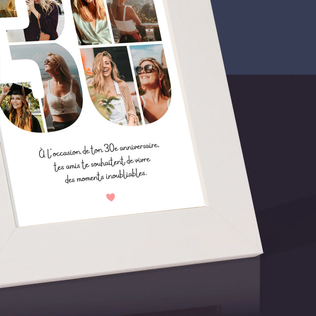 Collage photo : Vœux pour un 30e anniversaire - Cadre photo | FR