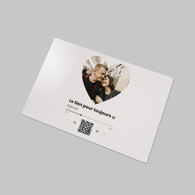 La Photo Et Un Texte: Notre Chanson Cœur Code Qr - Sous-Main Bureau