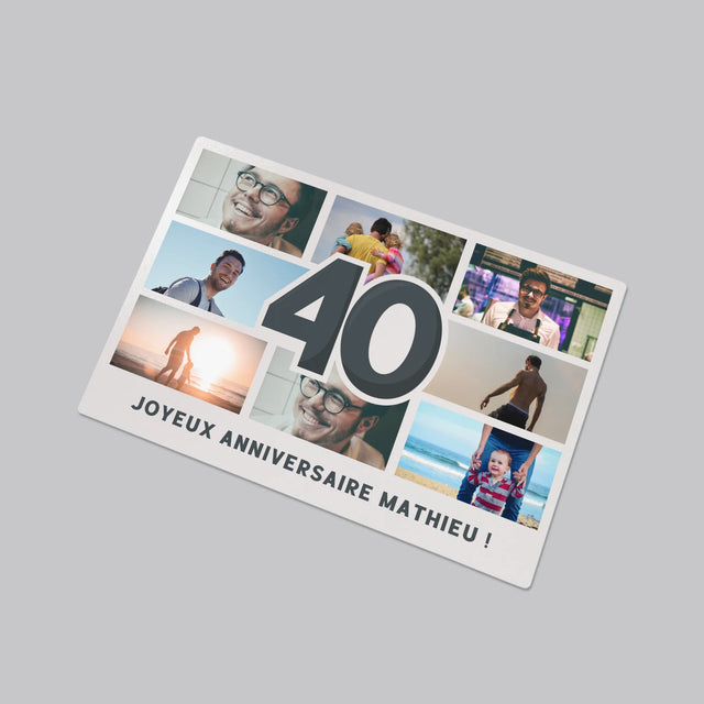 Le Collage Photo: 40 Ans - Sous-Main Bureau