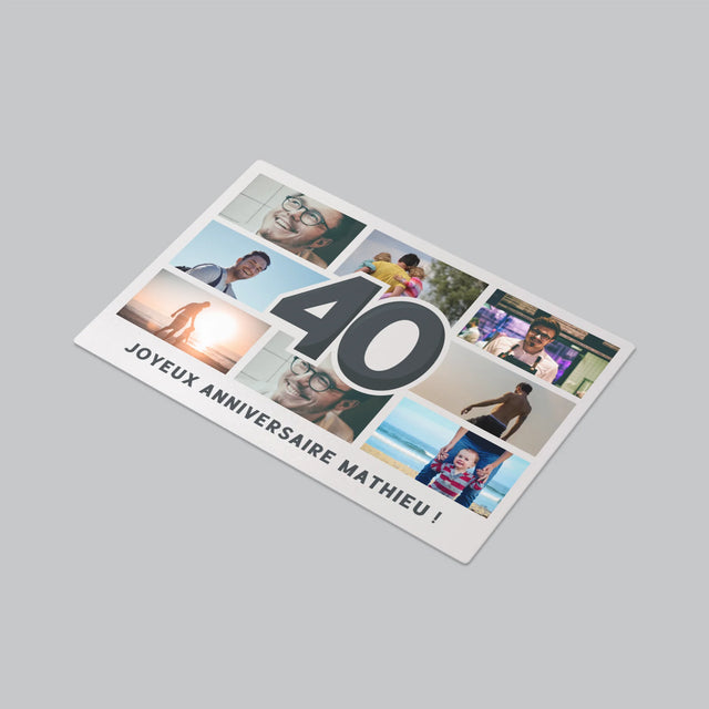 Le Collage Photo: 40 Ans - Sous-Main Bureau