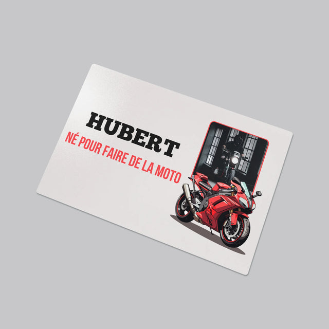 La Photo Et Un Texte: Né Pour Faire De La Moto - Sous-Main Bureau