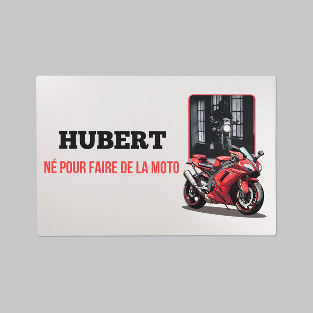 La Photo Et Un Texte: Né Pour Faire De La Moto - Sous-Main Bureau