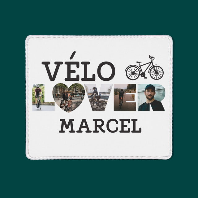 Collage Photo De Lettre: Vélo Lover - Tapis De Souris