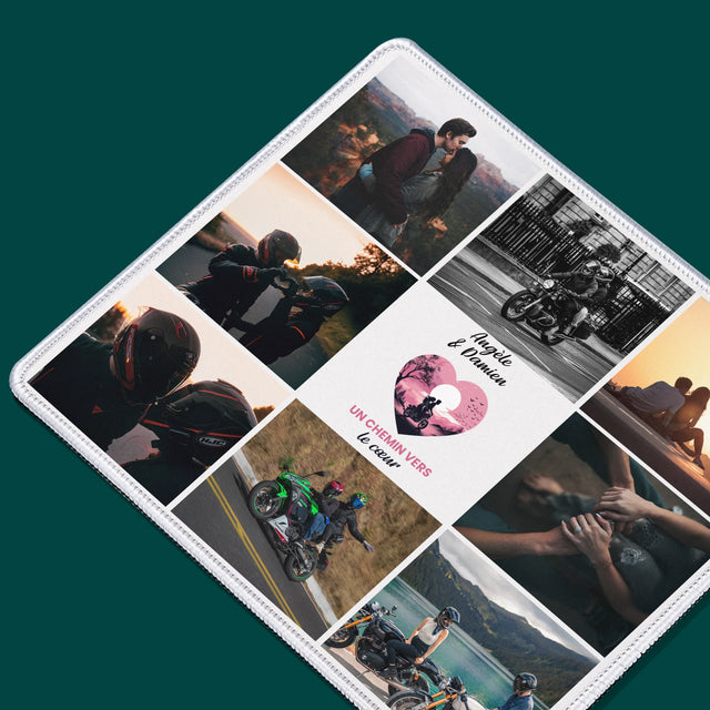 Le Collage Photo: Un Chemin Vers Le Cœur  - Tapis De Souris