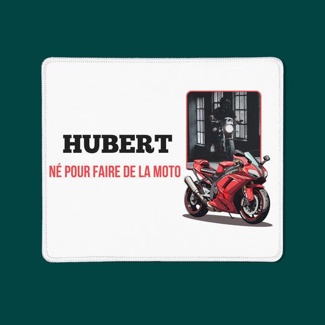 La Photo Et Un Texte: Né Pour Faire De La Moto - Tapis De Souris