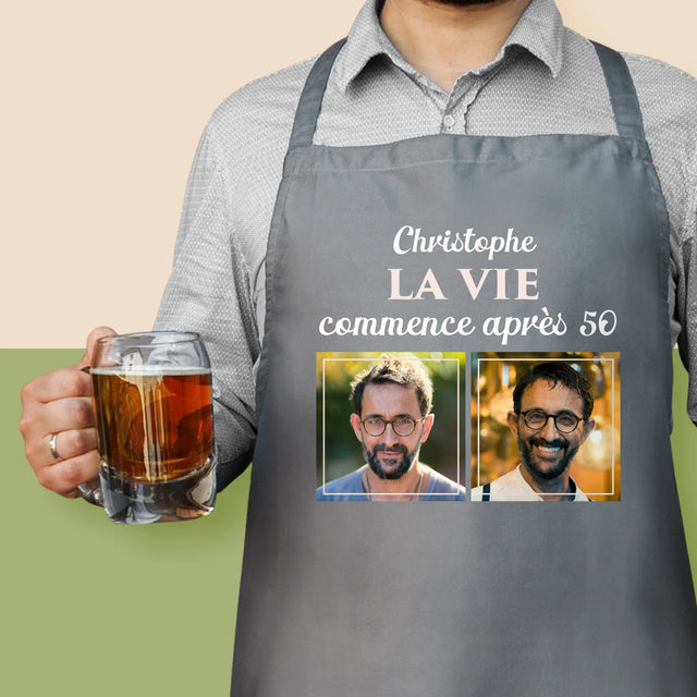 Le Collage Photo: La Vie Commence À 50 - Tablier