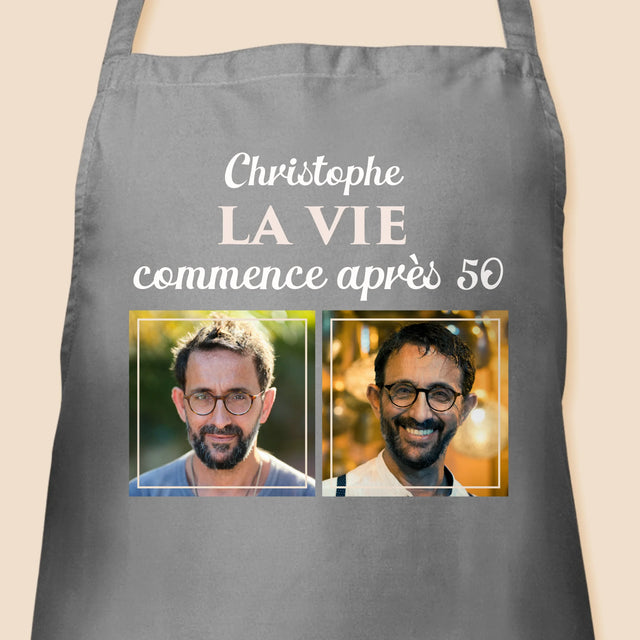 Le Collage Photo: La Vie Commence À 50 - Tablier