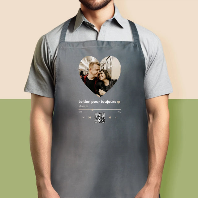 La Photo Et Un Texte: Notre Chanson Cœur Code Qr - Tablier