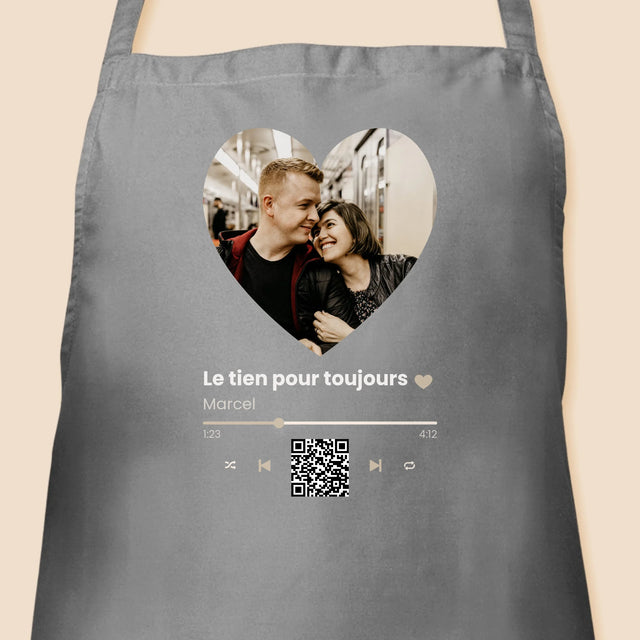 La Photo Et Un Texte: Notre Chanson Cœur Code Qr - Tablier