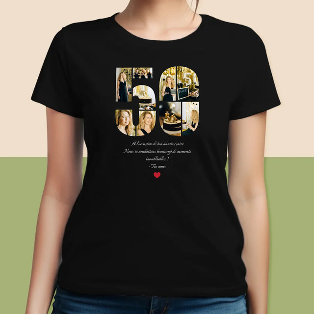 Forme Des Photos: 50 Anniversaire Vœux - T-Shirt Pour Femmes