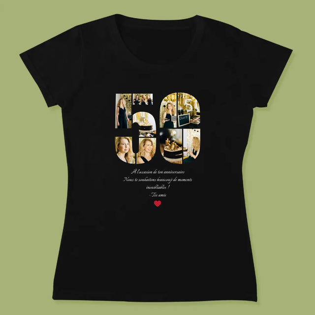 Forme Des Photos: 50 Anniversaire Vœux - T-Shirt Pour Femmes