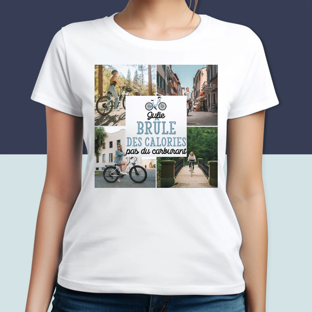 Le Collage Photo: Brûle Des Calories, Pas Du Carburant - T-Shirt Pour Femmes