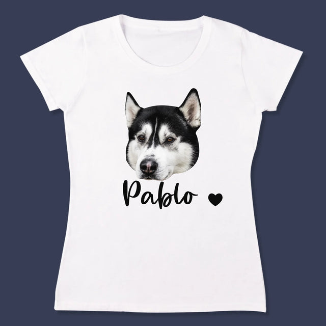 Ton Personnage: La Tête De Votre Chien - T-Shirt Pour Femmes