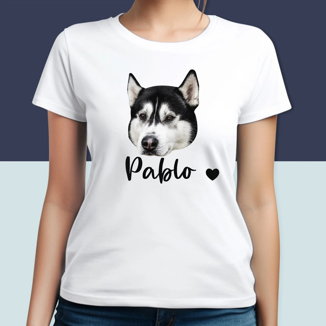 Ton Personnage: La Tête De Votre Chien - T-Shirt Pour Femmes