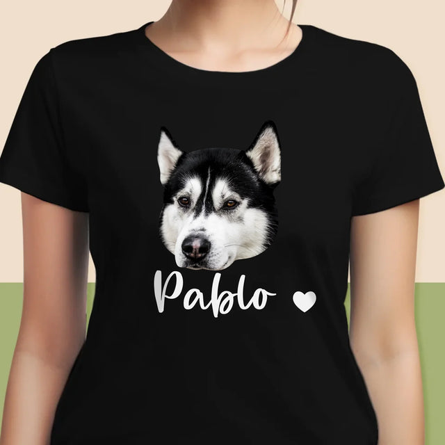 Ton Personnage: La Tête De Votre Chien - T-Shirt Pour Femmes