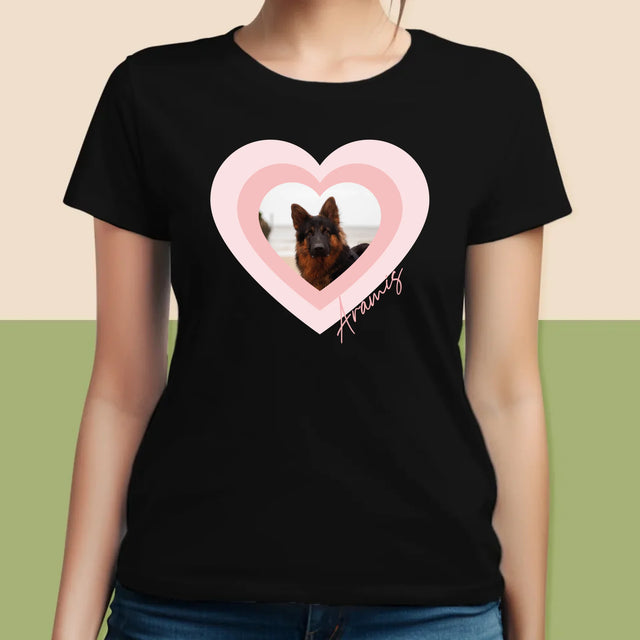 La Photo Et Un Texte: Photo De L'Animal Dans Le Cœur  - T-Shirt Pour Femmes