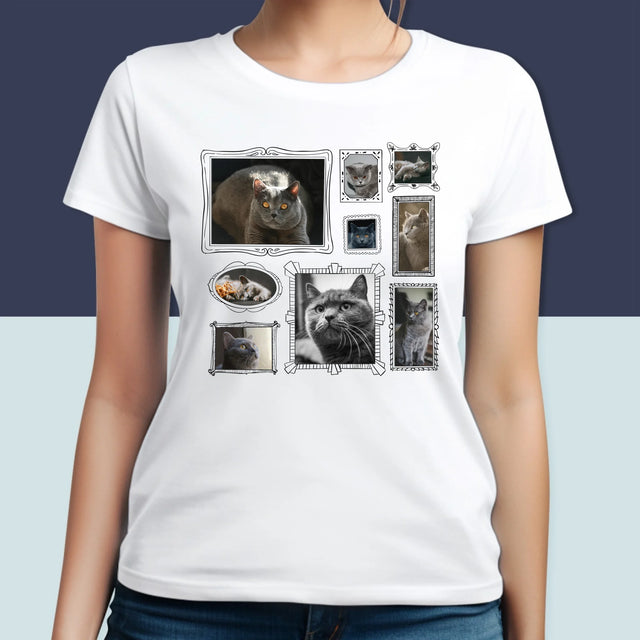 Le Collage Photo: Un Mur D'Exposition Avec Un Animal - T-Shirt Pour Femmes