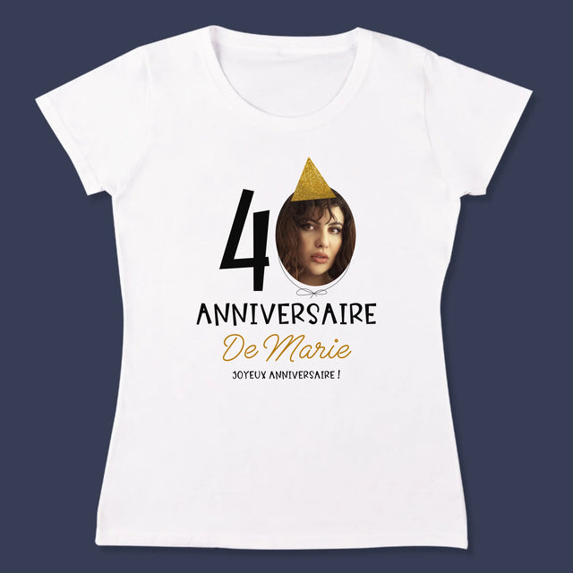 La Photo Et Un Texte: Chapeau Le 40E Anniversaire - T-Shirt Pour Femmes