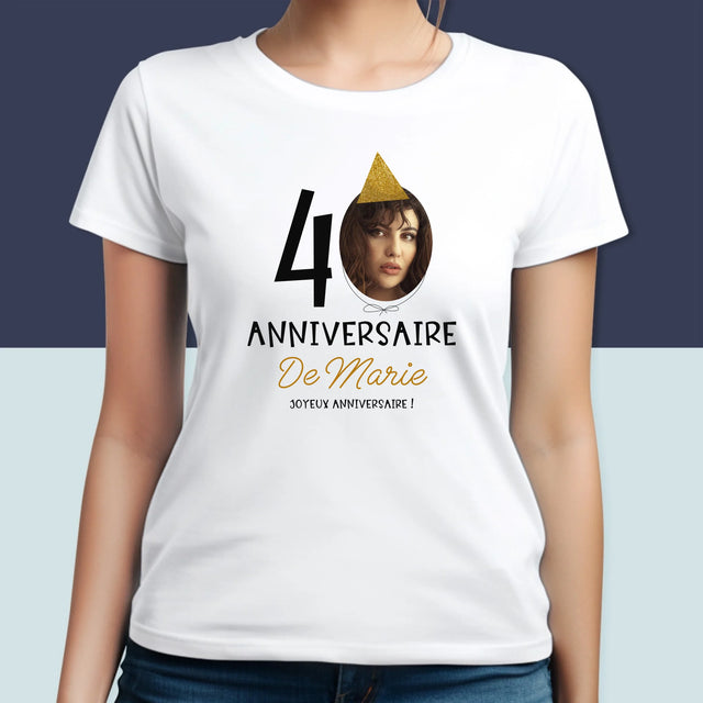 La Photo Et Un Texte: Chapeau Le 40E Anniversaire - T-Shirt Pour Femmes