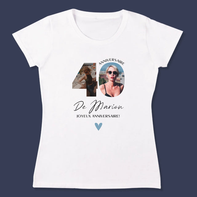 Collage Photo De Lettre: 40 Ans, Des Beaux Moments - T-Shirt Pour Femmes