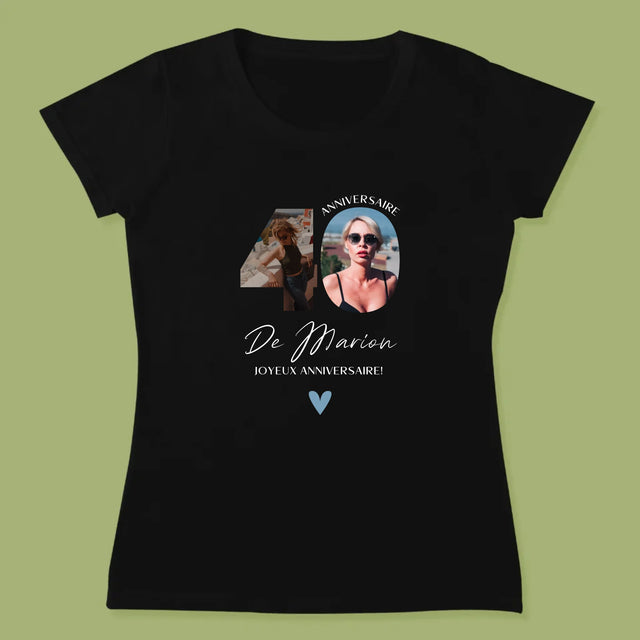 Collage Photo De Lettre: 40 Ans, Des Beaux Moments - T-Shirt Pour Femmes