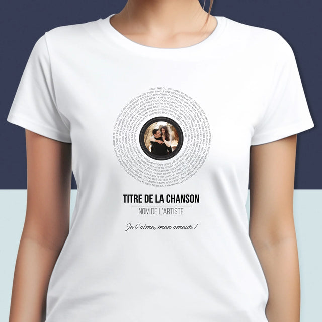 La Photo Et Un Texte: Paroles De Chansons Sur L'Album - T-Shirt Pour Femmes