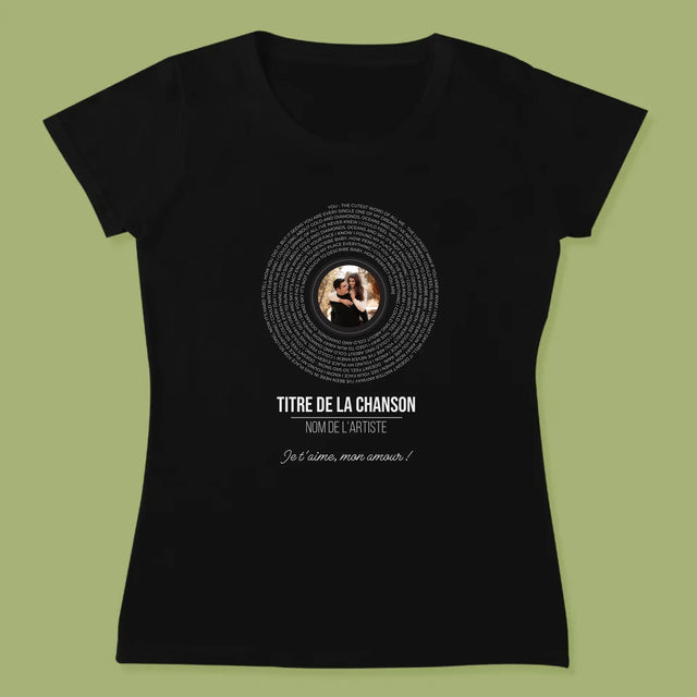 La Photo Et Un Texte: Paroles De Chansons Sur L'Album - T-Shirt Pour Femmes