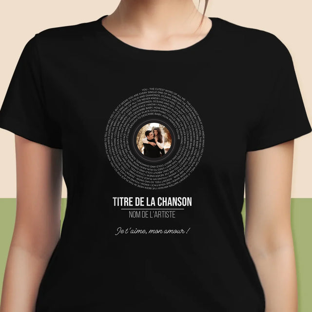 La Photo Et Un Texte: Paroles De Chansons Sur L'Album - T-Shirt Pour Femmes