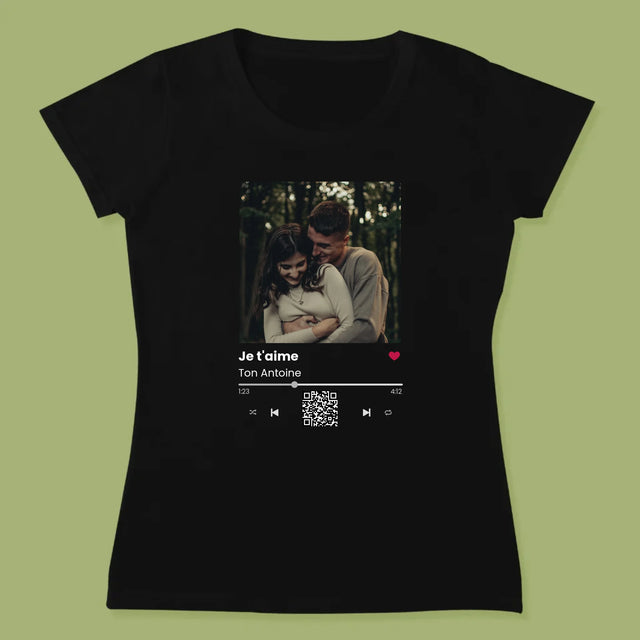 La Photo Et Un Texte: Spotify Avec Code Qr - T-Shirt Pour Femmes