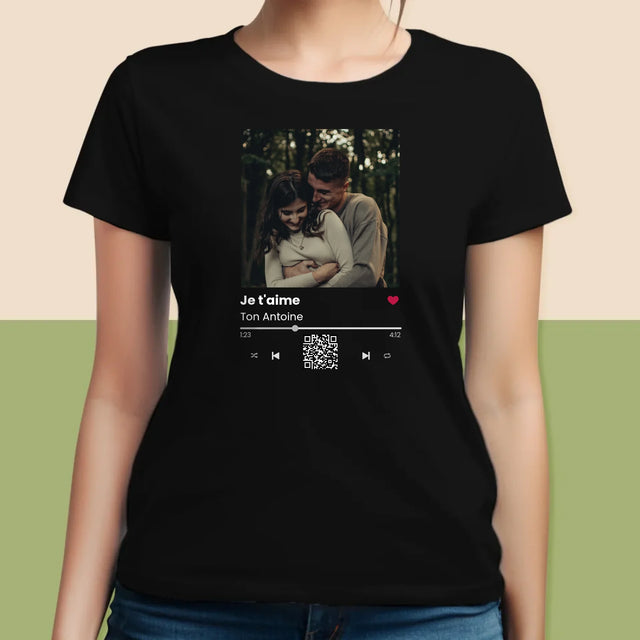 La Photo Et Un Texte: Spotify Avec Code Qr - T-Shirt Pour Femmes