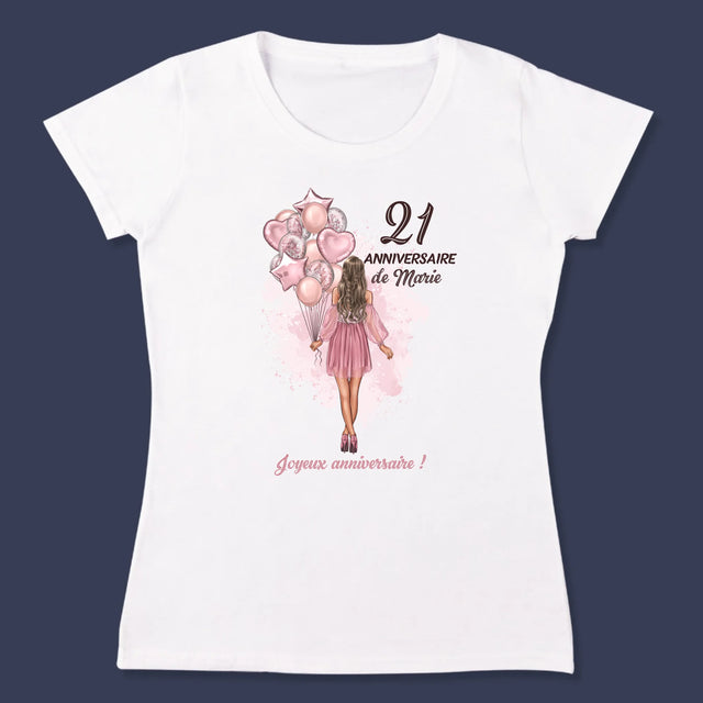 La Création Du Personnage: Anniveraire Ballons - T-Shirt Pour Femmes