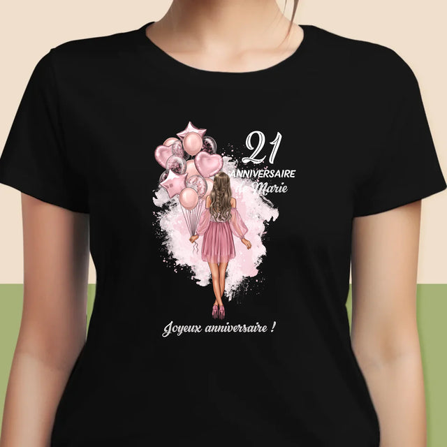 La Création Du Personnage: Anniveraire Ballons - T-Shirt Pour Femmes
