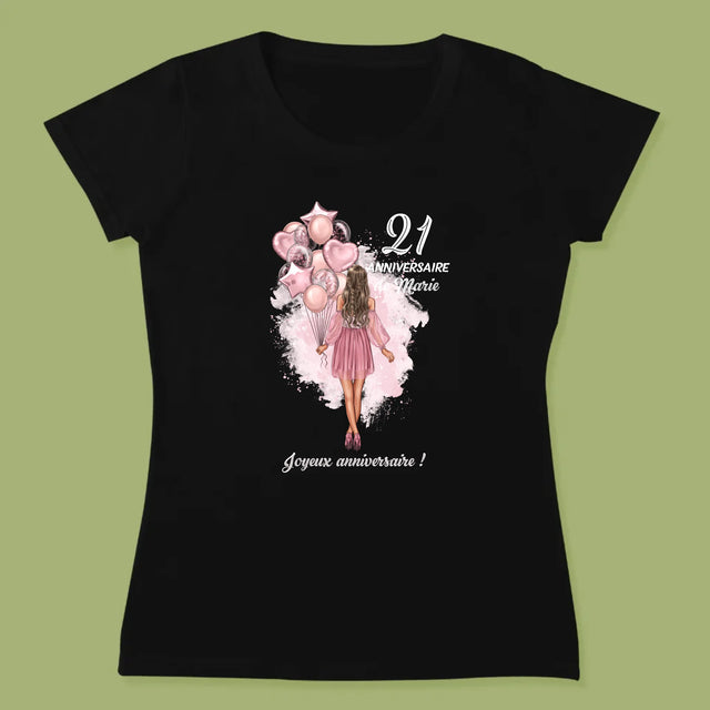 La Création Du Personnage: Anniveraire Ballons - T-Shirt Pour Femmes