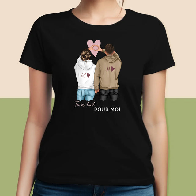 La Création Du Personnage: Couple  Cœur - T-Shirt Pour Femmes