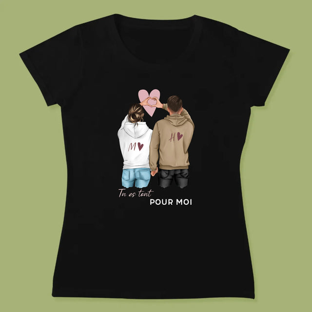 La Création Du Personnage: Couple  Cœur - T-Shirt Pour Femmes